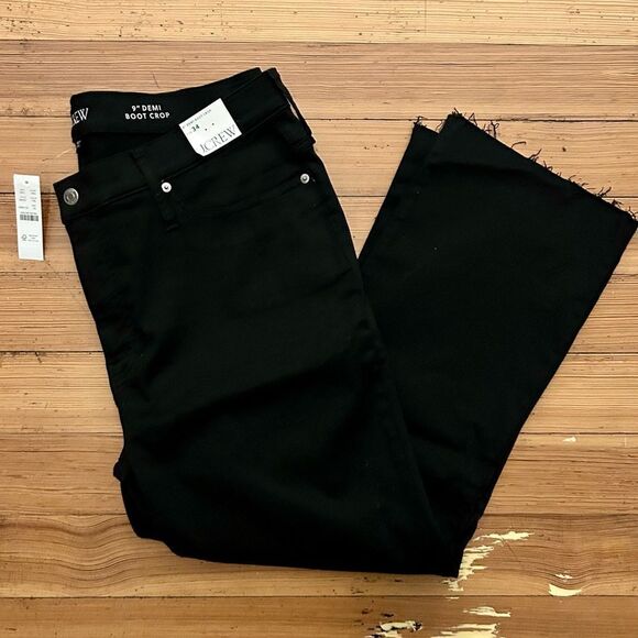 J. Crew 9” Demi-boot crop jean in Stay Black Wash. Size 34. NWT. - Picture 11 of 13